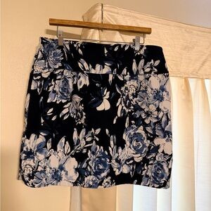 Navy Floral Women's Skort